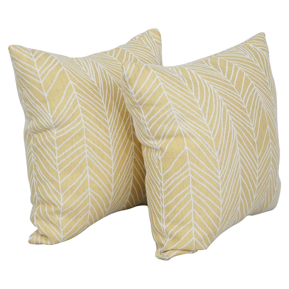 Blazing Needles Square Polyester Jacquard Throw Pillows, 17&quot;, Demeter Lemona 2 Count