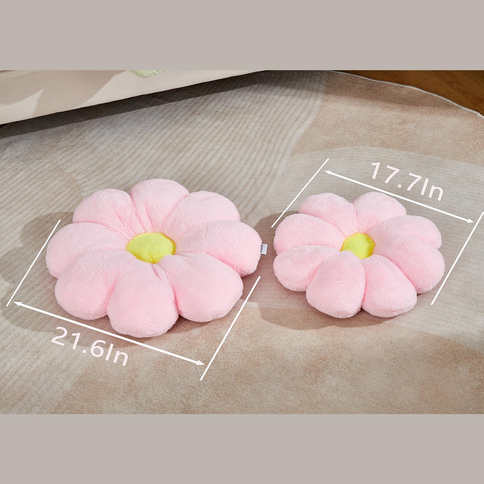 Ailive 17.7In Cute Pink Daisy Flower Shaped Kids Throw Pillow Flower Throw Pillow Floor Pillow Cushion Sunflower Pillow Decorati