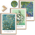 Framed Irises Vincent Van Gogh Canvas Wall Art, Vintage Roses Paintings, High Fashion Pictures Poster Prints, Minimalist Classic
