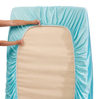 Nestl Full Xl Sheets Sets - 4 Piece Full Xl Size Sheets, Double Brushed Light Blue Sheets, Hotel Luxury Full Xl Sheet Set, Extra Soft Bedding Sheets & Pillowcases