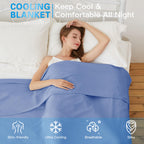 Amyhomie Cooling Blanket, 100% Rayon Derived From Bamboo, Cool Summer Blanket For Hot Sleepers Soft Comfy Lightweight Blankets F
