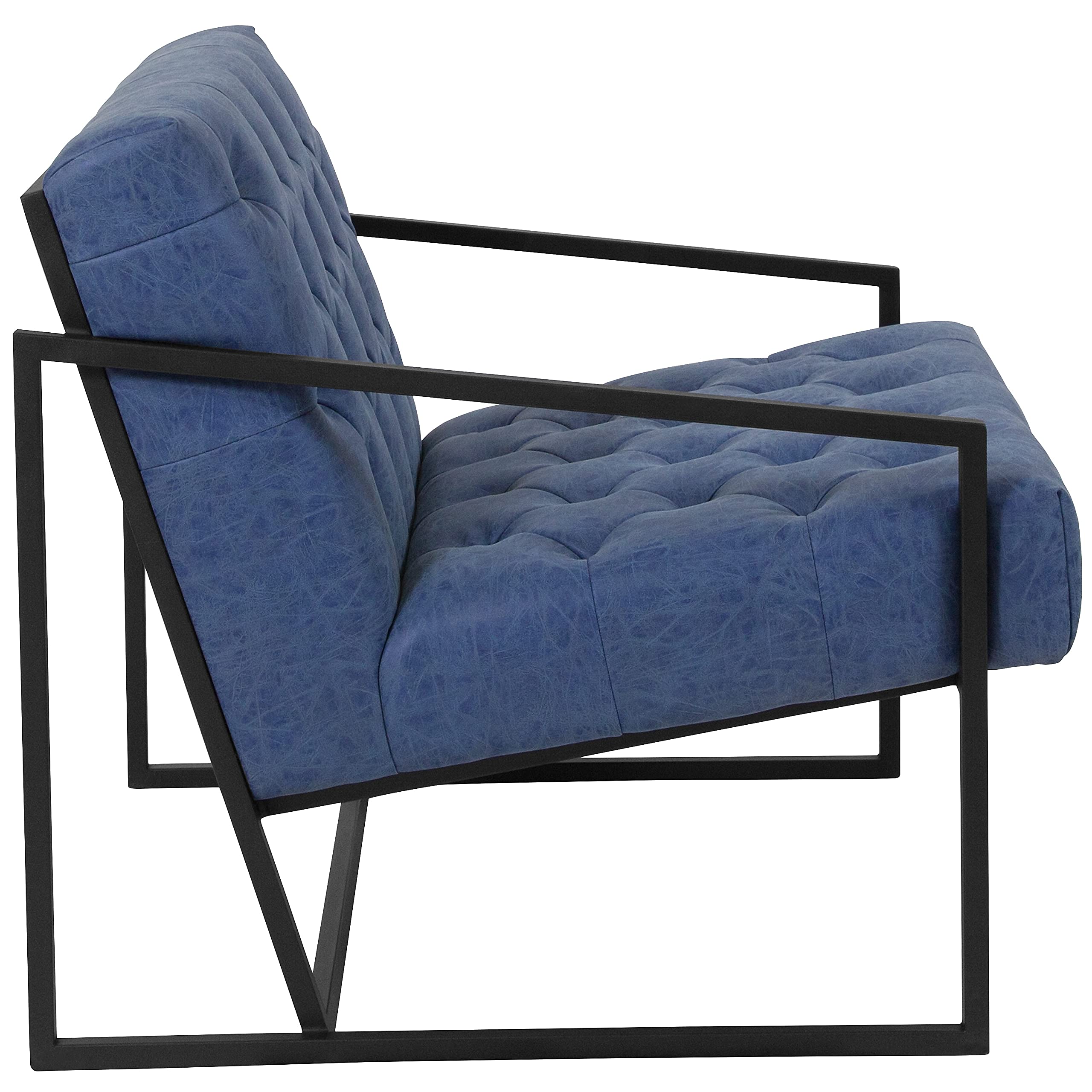 Flash Furniture Hercules Madison Series Retro Blue Leathersoft Tufted Lounge Chair
