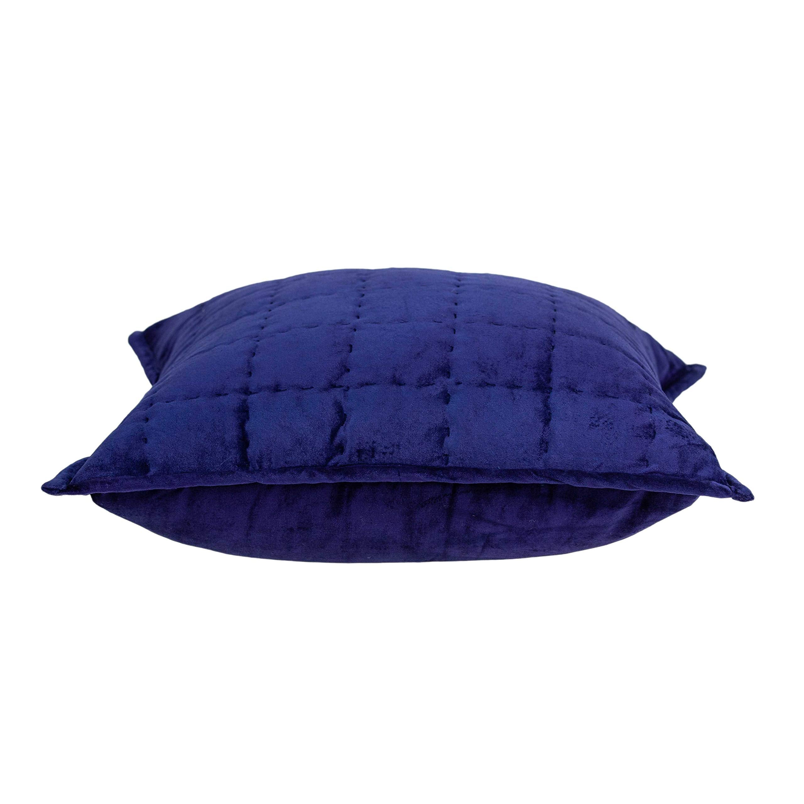 HomeRoots Decor 20' x 7' x 20' Royal Blue Solid Quilted Pillow Cover with Down Insert