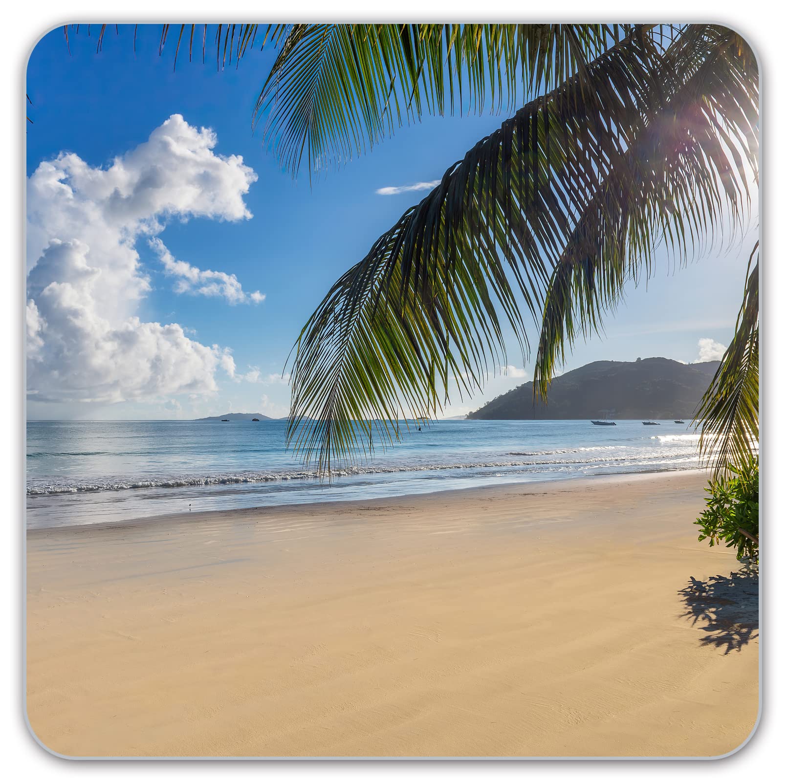 Premium Square Waterproof Mouse Pad, Non-Slip Rubber Base - 9X9 Inches (The Sea)