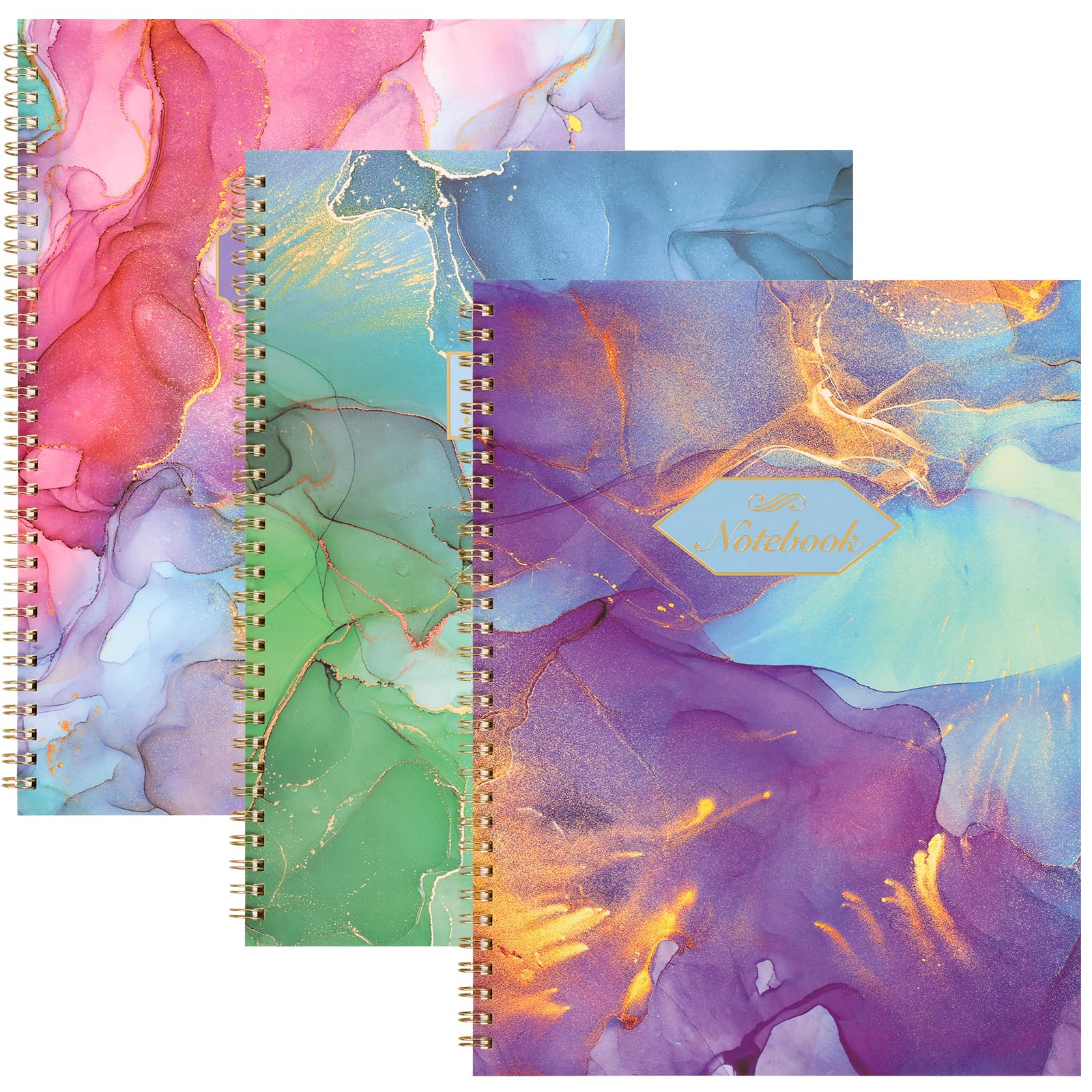 Labuk 3 Pack Spiral Notebook College Ruled Notebook, Aesthetic Journaling Notebooks For Work School Office Home, 3 X 120 Pages,