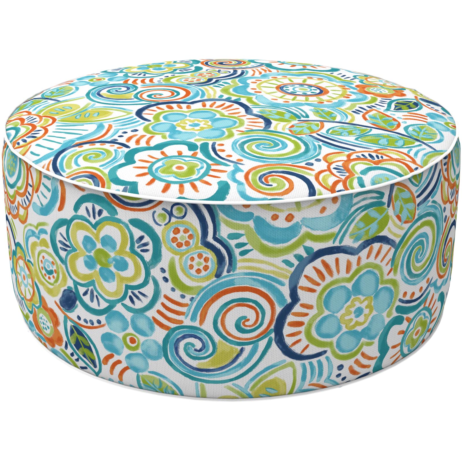 LVTXIII Outdoor/Indoor Inflatable Stool Ottoman, All Weather Patio Footrest Pouf, Portable Round Ottoman for Patio Garden, Campi