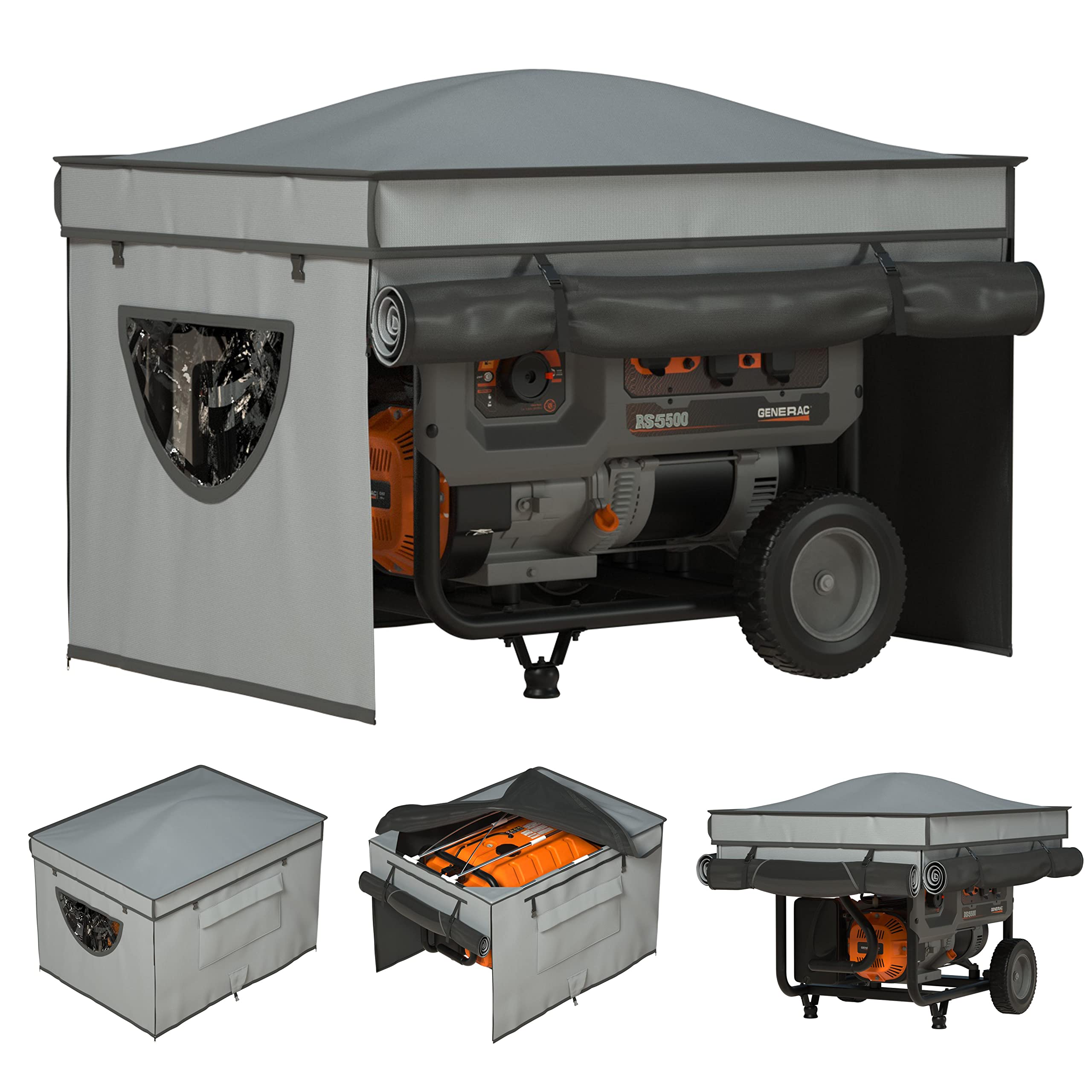 Universal Generator Tent With Bracket, Generator Cover While Running, Rooftop Design, No Water Accumulation, Heavy-Duty Stainles