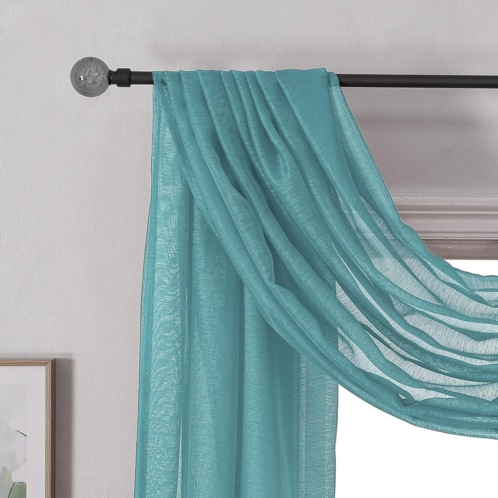 Donren Luxury Soft Sheer Curtains Scarf For Windows - Semi Voile Window Scarf Valance,52 Inches Wide By 144 Inches Long (1 Panel