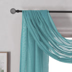 Donren Luxury Soft Sheer Curtains Scarf For Windows - Semi Voile Window Scarf Valance,52 Inches Wide By 144 Inches Long (1 Panel