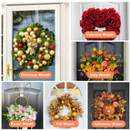 12' Clear Wreath-Hanger Non Scratch Over The Door Hooks,2 Pack Wreath-Door-Hanger Easter Halloween Christmas Decoration,Welcome