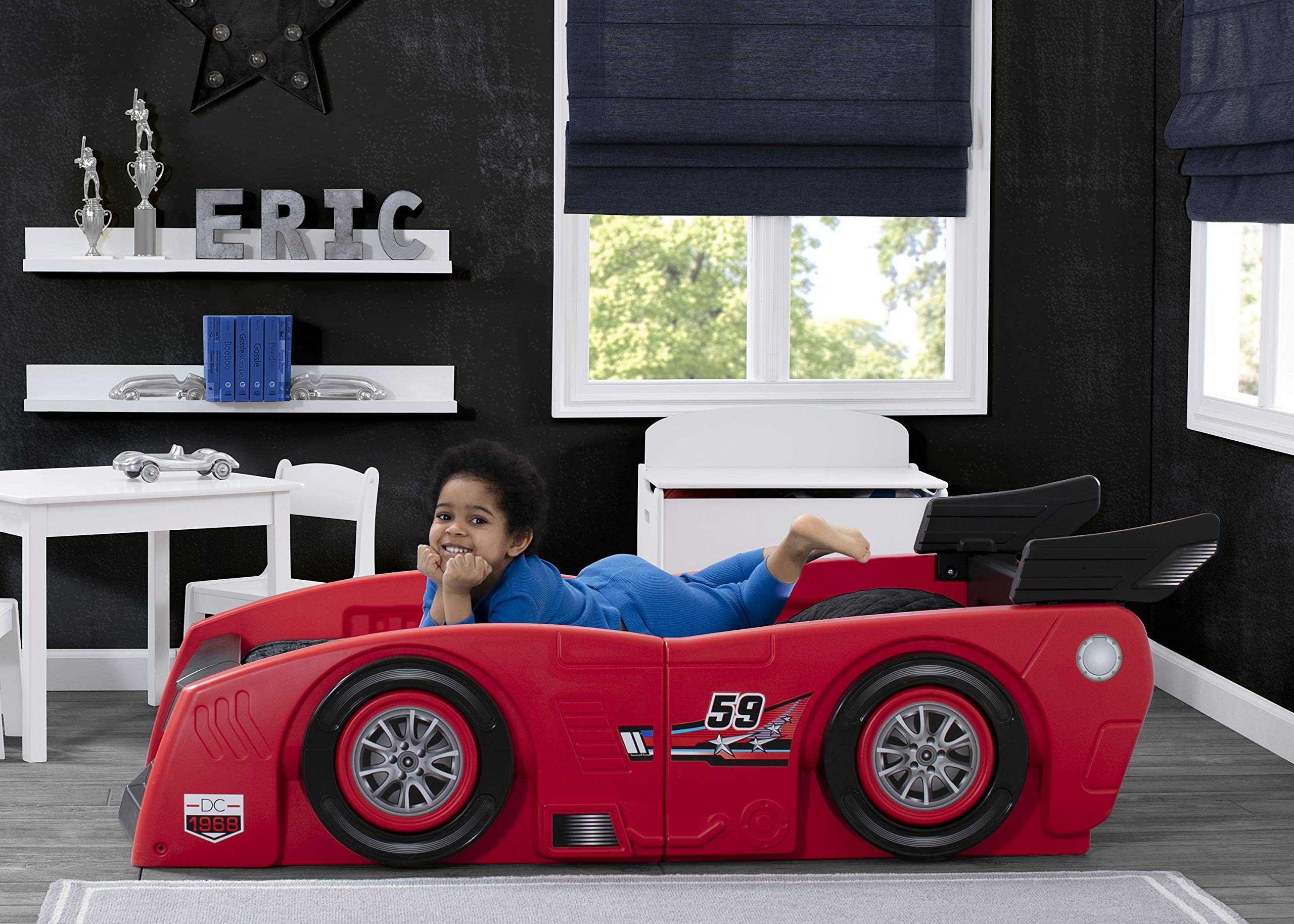 Delta Children Grand Prix Race Car Toddler-To-Twin Bed, Red