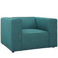 Modway Mingle Upholstered Fabric Generously Padded Accent Arm Lounge Chair in Teal