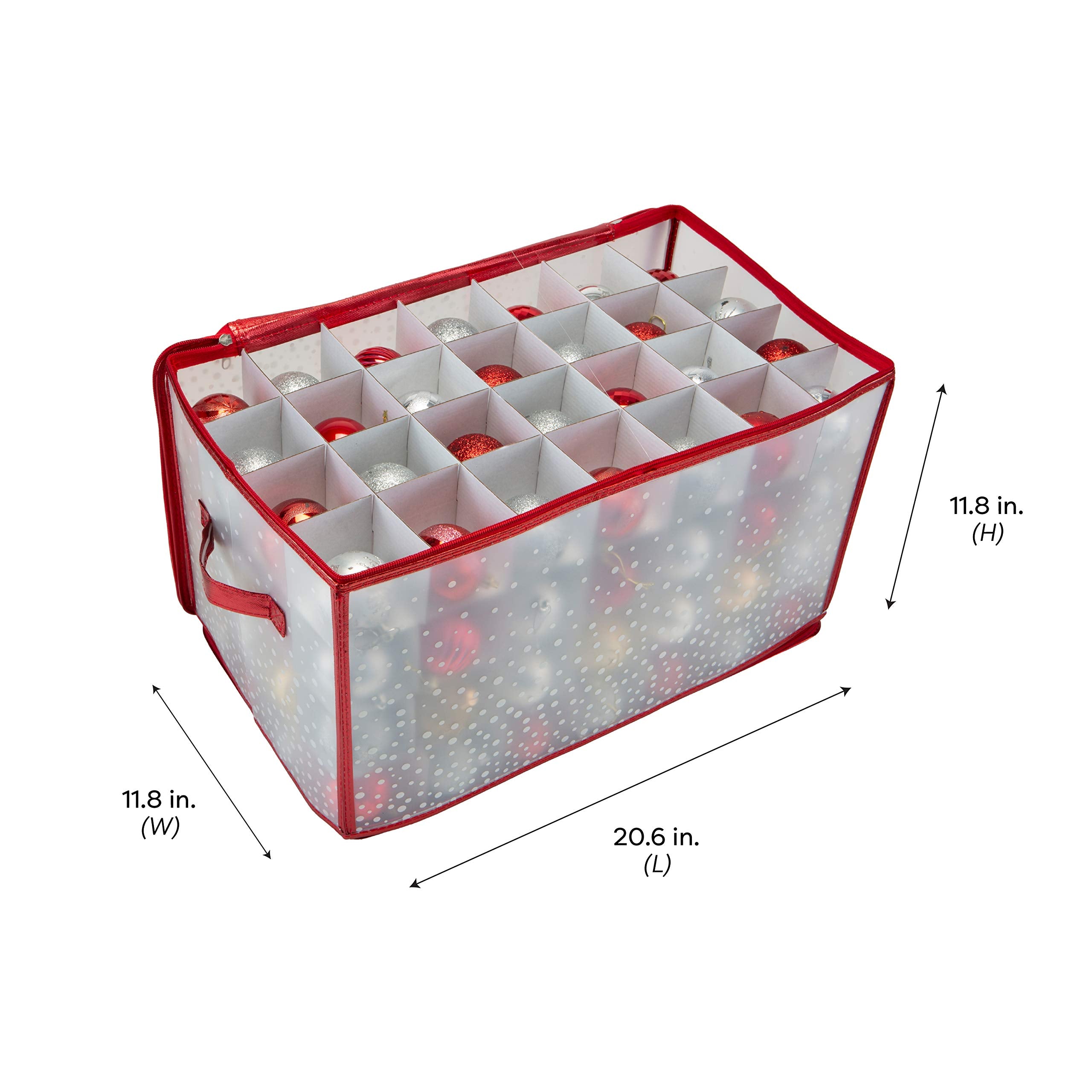 Simplify Organizer Container, Holds Total Of 224 Amongst 2 Bags, 2.5    Slots, Durable, See Through For Easy Viewing Ornament St