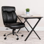 Flash Furniture Hercules Series Big & Tall LeatherSoft Swivel Office Chair, Ergonomic High-Back Executive Chair with Full Headrest, Padded Seat, Black