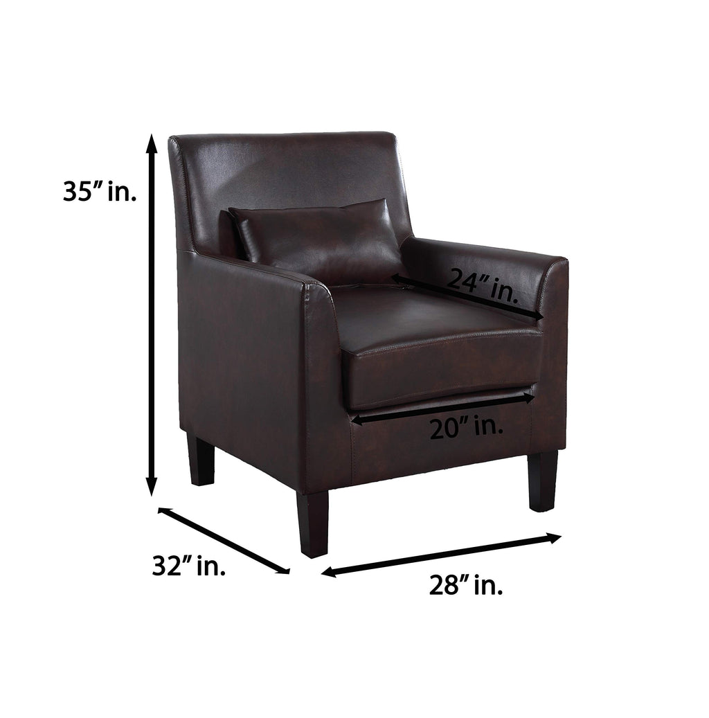 Best Master Furniture Cassidy Faux Leather Living Room Accent Arm Chair, Espresso
