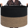 INDRESSME Large Storage Baskets for Organizing, 21.7 x 13.8 Blanket Basket Living Room Dog Toy Bin, Woven Laundry Basket for Dir