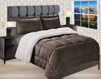 Elegant Comfort Premium Quality Heavy Weight Micromink Sherpa-Backing Reversible Down Alternative Micro-Suede 2-Piece Comforter