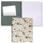 Steel Mill & Co Cute Large Spiral Notebook College Ruled, 11' X 9.5' With Durable Hardcover And 160 Lined Pages, Woodland Flor