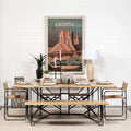HomeRoots Rectangular Acacia Wood/Brown Finish Iron Base Dining Bench