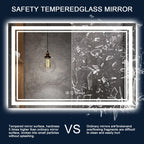 Istripmf 72X40 Inch Led Bathroom Mirror With Lights, Backlit And Front Lighted Bathroom Mirrors For Wall, Anti-Fog Dimmable Memo