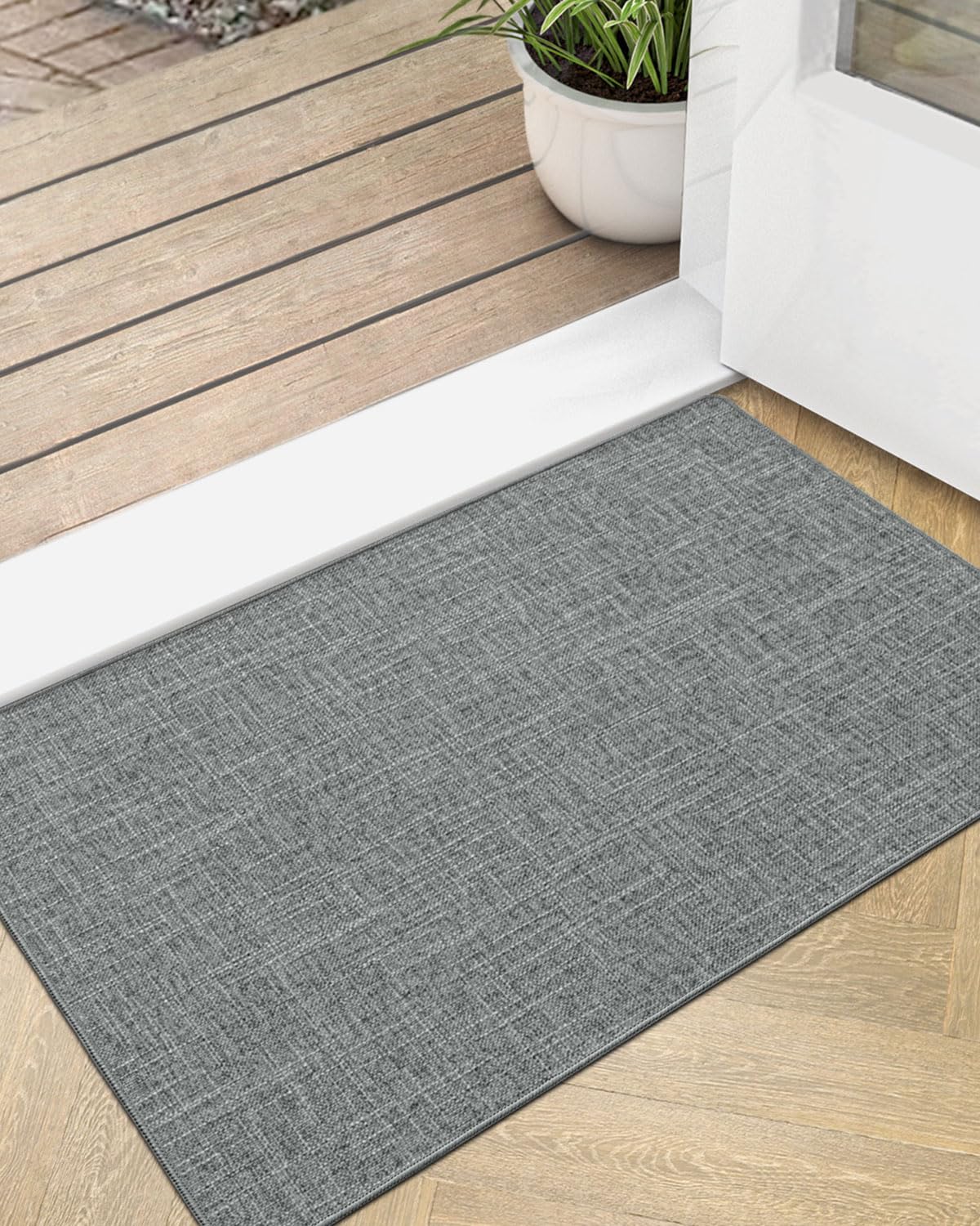 Lumi Indoor Door Mat, 18'X30' Non Slip Rubber Backing Entrance Mat, Easy Clean Low Profile Ultra Thin Entryway Mat For Inside
