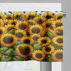 Ambesonne Sunflowers Window Valance Pack Of 2, Summertime Inspired Farmhouse Floral Huddle With Leaves And Bees Print, Rod Pocket Curtain Valances Kitchen Bedroom, 54' X 12',Mustard Reseda Green