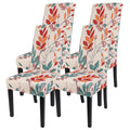 Searchi Printed Dining Room Chair Covers Set Of 4, Stretch Kitchen Chair Covers Washable Parsons Chair Slipcover Removable Dining Chair Protectors For Hotel,Ceremony(Floral Pattern1)