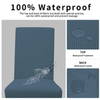Easy-Going 100% Waterproof Dining Room Chair Cover Set Of 4, Stretch Jacquard Parson Chair Slipcover Removable Washable Chair Protector For Home, Restaurant, Banquet (Xlarge, Bluestone)