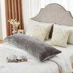 Sochow Body Pillow Cover 21X54 Inches, Super Soft And Cozy Fleece Long Body Pillowcase With Zipper Closure,1 Pack, Grey