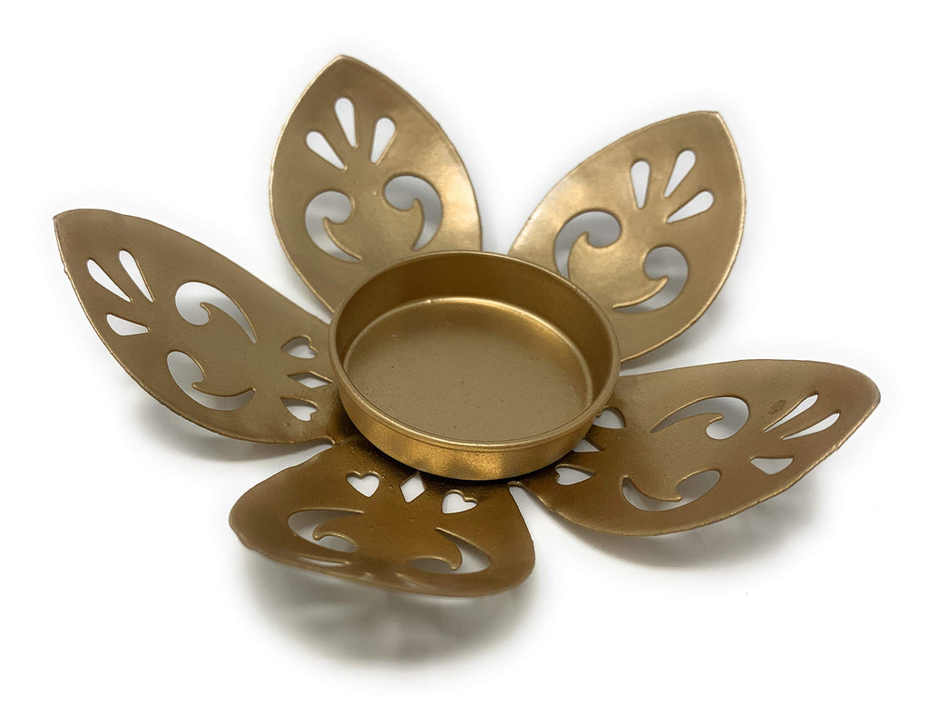Desi Favors Dye Cut Flower Shape Tea Light Holder | Decorated Pearls | Christmas D  Cor | Candle Diya Holder For India, Diwali,