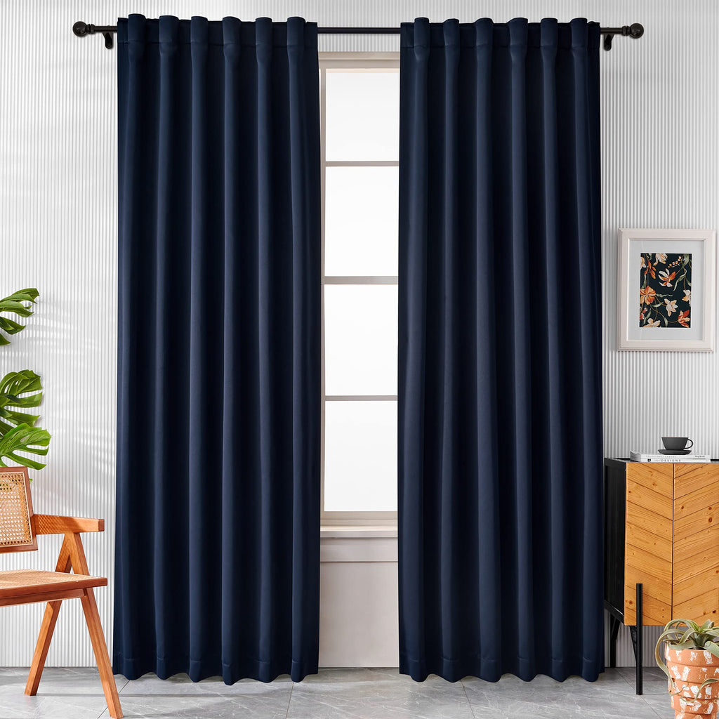 Pickluc Blackout Curtains 84 Inches Long 2 Panels, Black Out Drapes for Bedroom or Living Room, Back Tab and Rod Pocket Top, Set