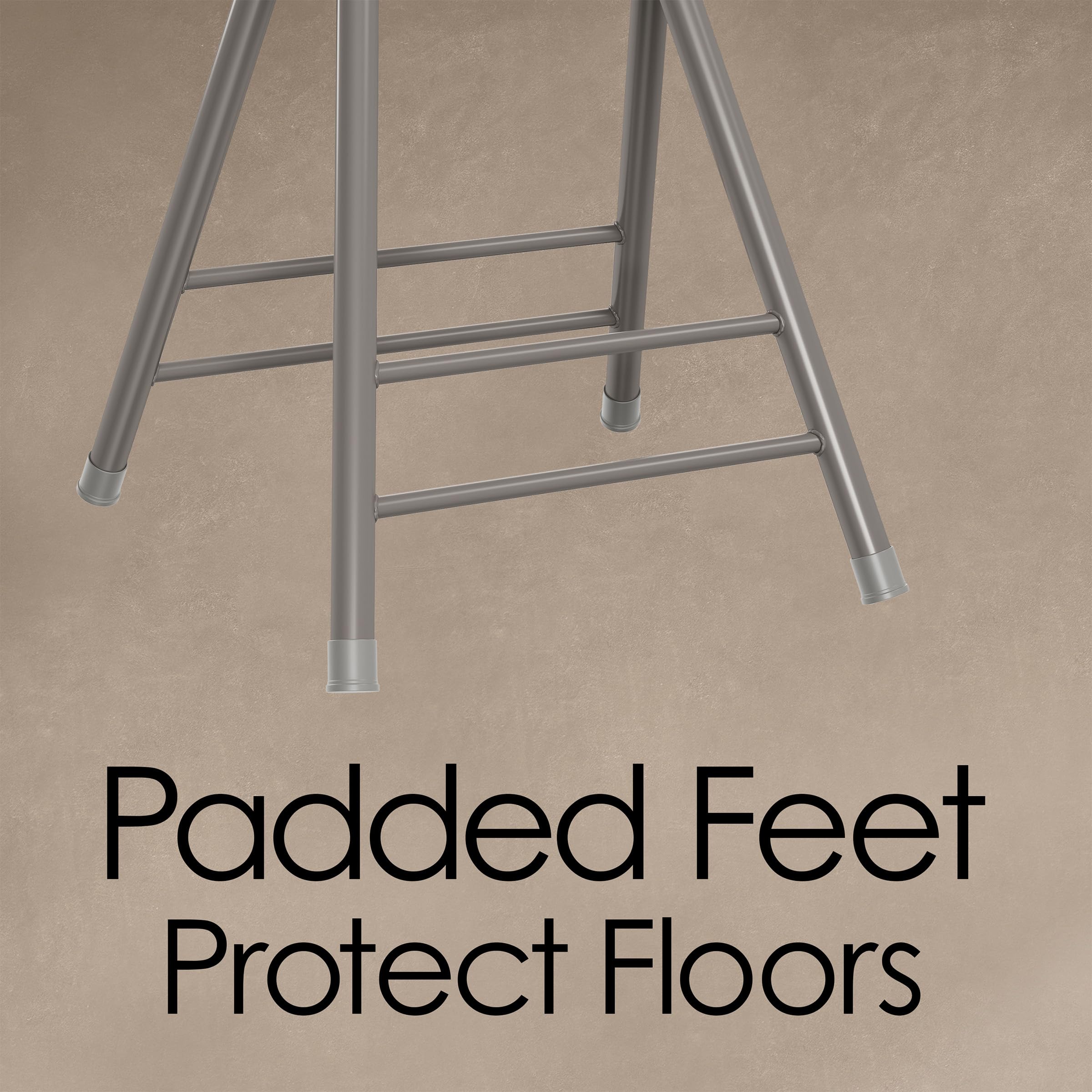 Lavish Home Folding Stool - Backless 24-Inch Stool With 225Lb Capacity For Kitchen Or Rec Room - Portable Indoor Counter Bar Stools (Gray)