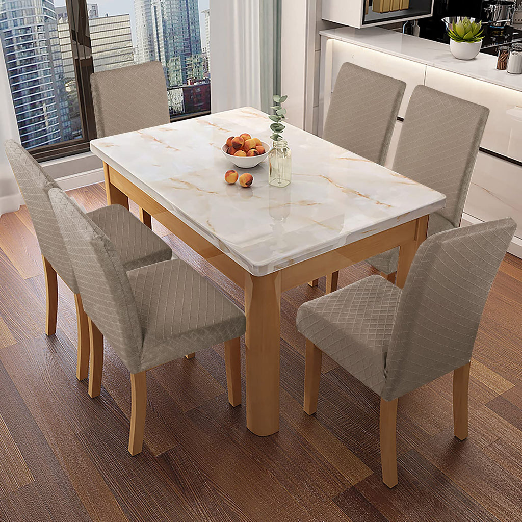 Genina Waterproof Chair Covers For Dining Room Dining Chair Covers Kitchen Parsons Chair Covers (Taupe, 4 Pcs)