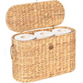 SIEUSALEVN Toilet Paper Storage, Water Hyacinth Baskets with Lid, Toilet Paper Baskets for Storage Holder 6 Rolls, Papers Basket