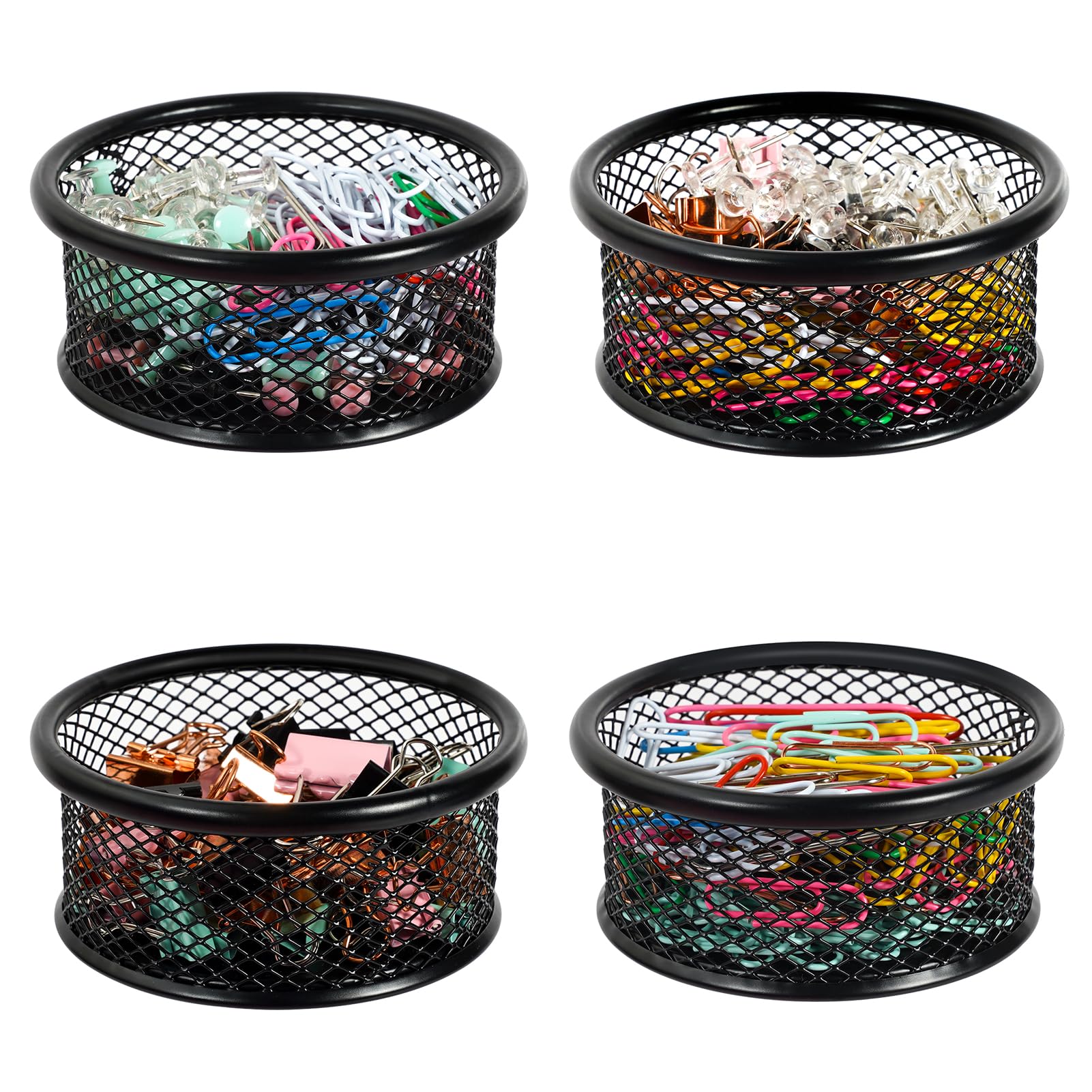 Danrong Paper Clip Holder For Desk, Paper Clip Holders, Mesh Paperclip Holders Metal Paper Clip Dispenser Organizer For Desk Bin