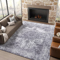 jinchan Area Rug 6x9 Washable Rug Grey Vintage Rug Traditional Distressed Thin Rug Retro Kitchen Indoor Floor Cover Non Slip Car