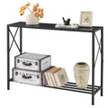 Tajsoon Console Table, 2-Tier Entryway Table,41.8”L Narrow Sofa Table With Shelves, Entrance Table For Hallway, Entryway, Living Room, Foyer, Corridor, Office, Black