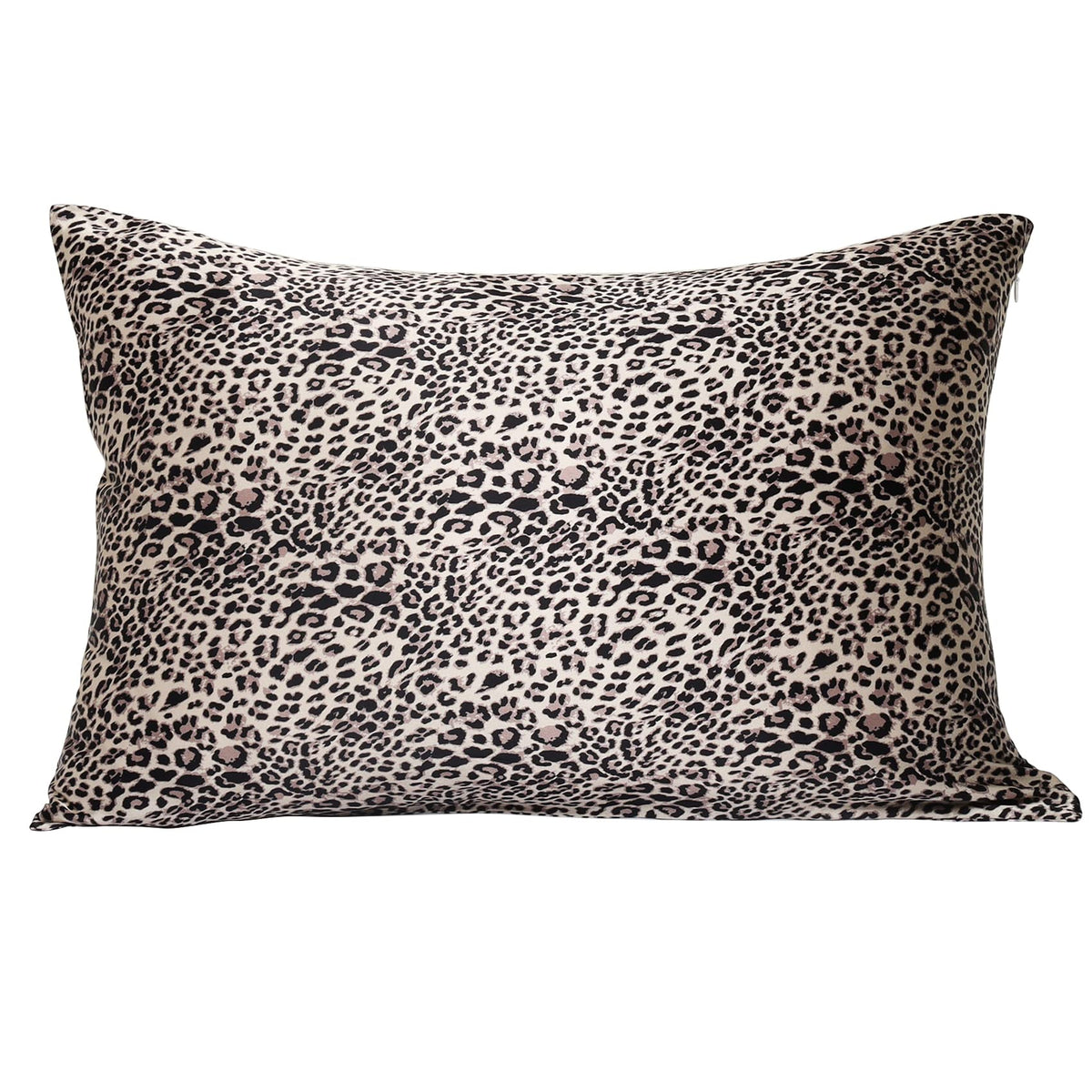Mansphil Leopard Brown Print 100% Silk Pillowcase King Size, Hidden Zipper, 22 Momme Mulberry Silk Pillow Case For Hair And Skin