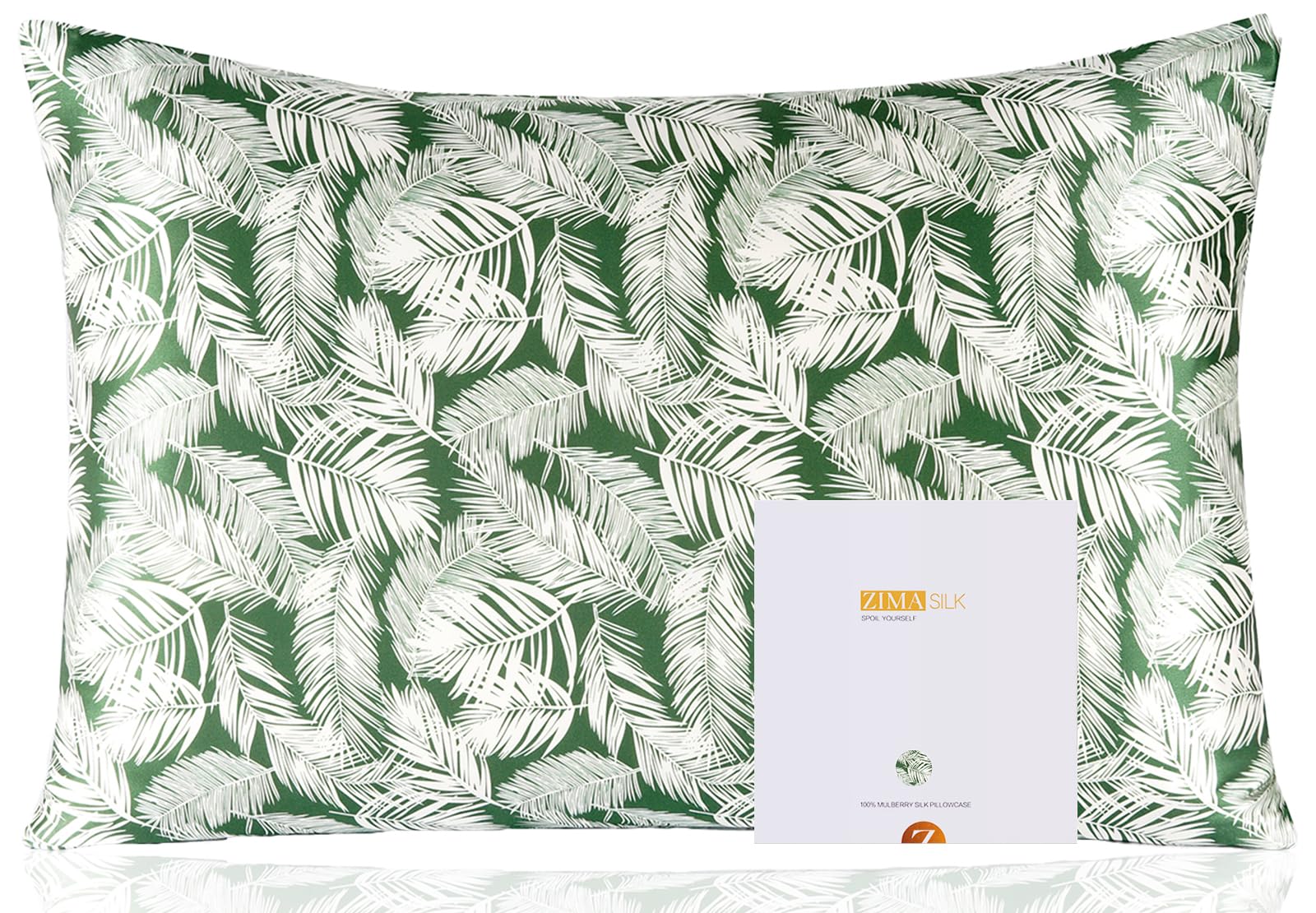 Zimasilk 100% Pure Mulberry Silk Pillowcase For Hair And Skin Health,Both Sides 19 Momme Silk Floral Print,1Pc(Queen 20'X30',G