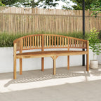 vidaXL Banana Bench, Indoor/Outdoor Seat for Entryway Patio Garden, Fine Sanded Finish, Durable Material, Solid Teak Wood 26" x 70.9" x 33.9" Brown