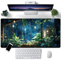 Plant Desk Mat Green Big Mouse Pad Large Gaming Mousepad Extended Keyboard Pad City View Aesthetic Desk Pad Xxl Mouse Mat 31.5'