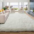 Amdrebio Ivory Rug for Living Room, 8x10 Area Rug, Big Soft Modern Rug for Bedroom, Cute Fluffy Thick Carpet for Kids Room, Home