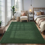 Larhom Large Modern Area Rugs For Bedroom Living Room, 5X7 Feet Dark Green Rug, Thickened Memory-Foam Indoor Carpets, Minimalist