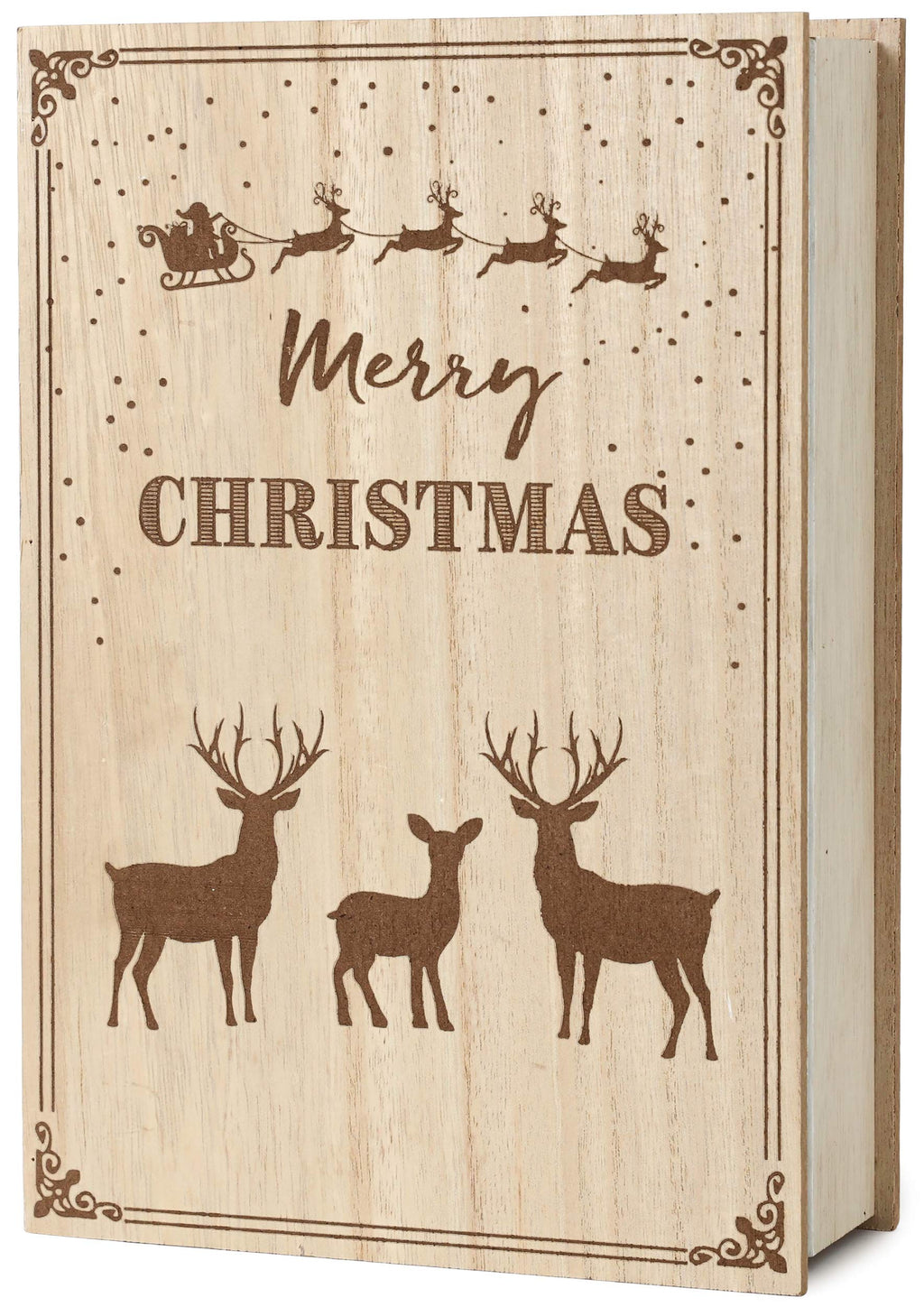 Brubaker Reusable Wooden Advent Calendar To Fill - Merry Christmas Book - Diy Christmas Calendar 7.72 X 2.95 X 11.81 Inches