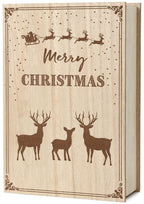 Brubaker Reusable Wooden Advent Calendar To Fill - Merry Christmas Book - Diy Christmas Calendar 7.72 X 2.95 X 11.81 Inches