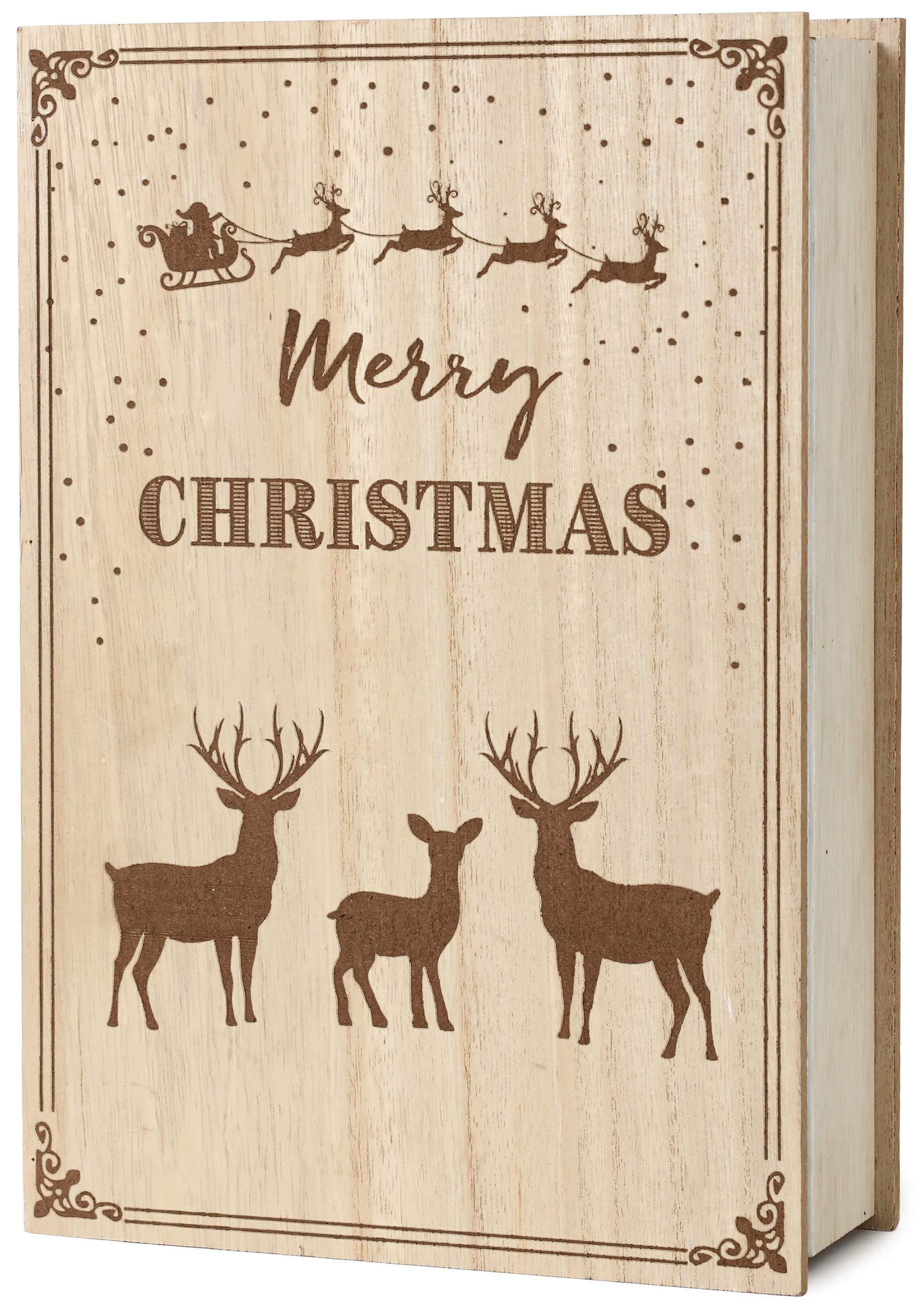 Brubaker Reusable Wooden Advent Calendar To Fill - Merry Christmas Book - Diy Christmas Calendar 7.72 X 2.95 X 11.81 Inches
