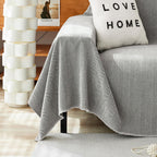Handontime Couch Slipcovers For Sofas Dark Grey Couch Cover Sofa Cover For Dogs Boho Pet Couch Protector With Tassel Couch Throw Cover Chenille Herringbone Couch Cover Sofa 3 Seat Cover, 91' X150'