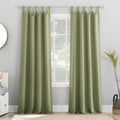 Sun Zero Easton Energy Saving Blackout Tab Top Curtain Panel, 40 x 84, Sage Green