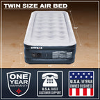 Pittman - Air Mattress Twin With Built In Pump - Black 18'' Double High Twin Air Mattress With Built In Pump That Inflates & Def