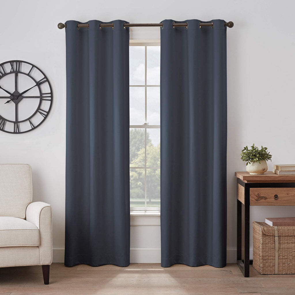 Eclipse Gabriella Grommet Top Curtains for Bedroom, Single Panel, 40'' x 63'', Indigo